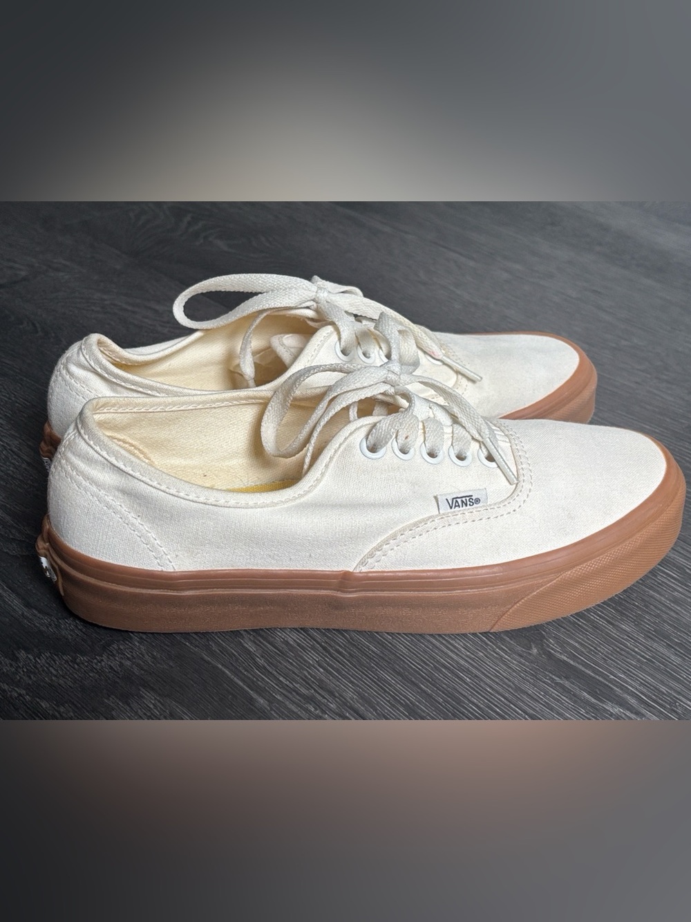 Vans Authentic Marshmallow White with Gum Sole Women’s 8 Men’s 6.5